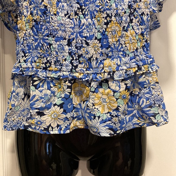 NWOT - ASTR THE LABEL January Floral-Print Flutter Sleeve Crop Top - Sz L - Picture 7 of 16